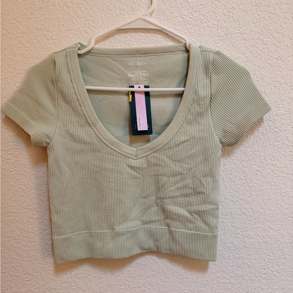 Wild Fable Ribbed Crop Top - Light Green